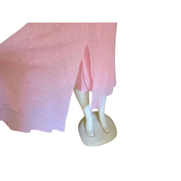 Rebecca Taylor Pink Swiss Dot Sleeveless Maxi Dress Size 2 - Picture 3 of 10